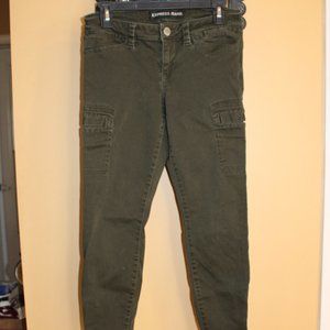 Express Cargo Skinny Army Green Pants - Size 6